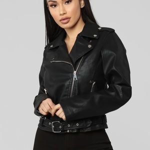 Black leather jacket